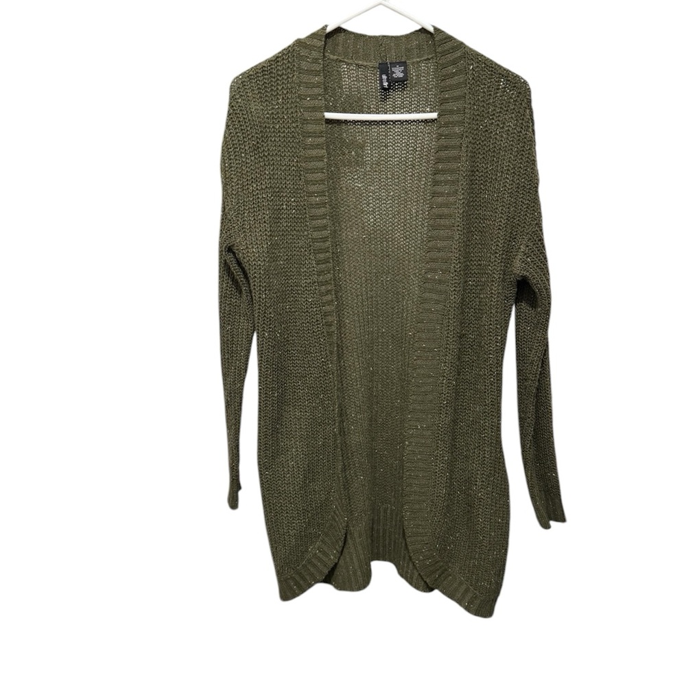 Sz M Olive Green Women's Sweater pockets
